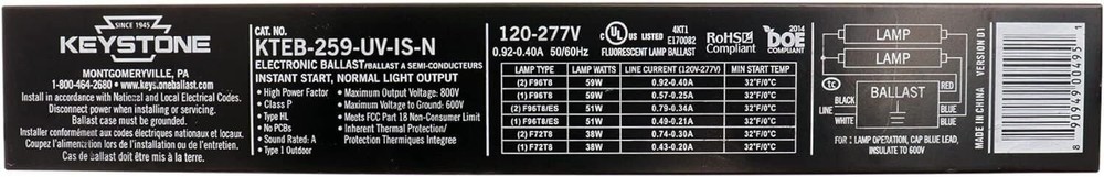 Keystone KTEB-259-UV-IS-N