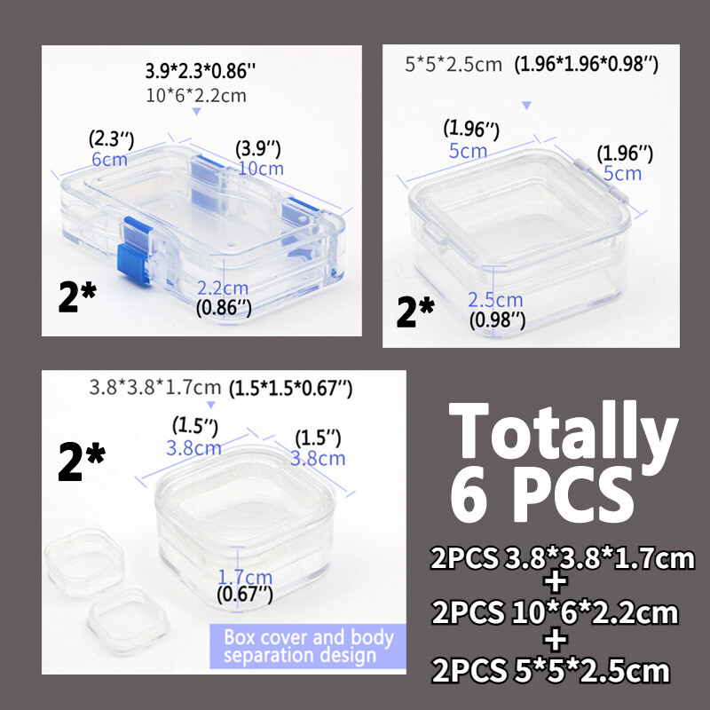 6 Pack For False Teeth Denture Box Membrane Case Inlay Fragile Hinged Display