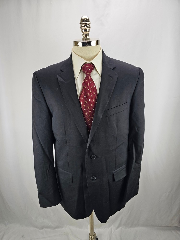 Kenneth Cole Black Wool Blazer Jacket 42R