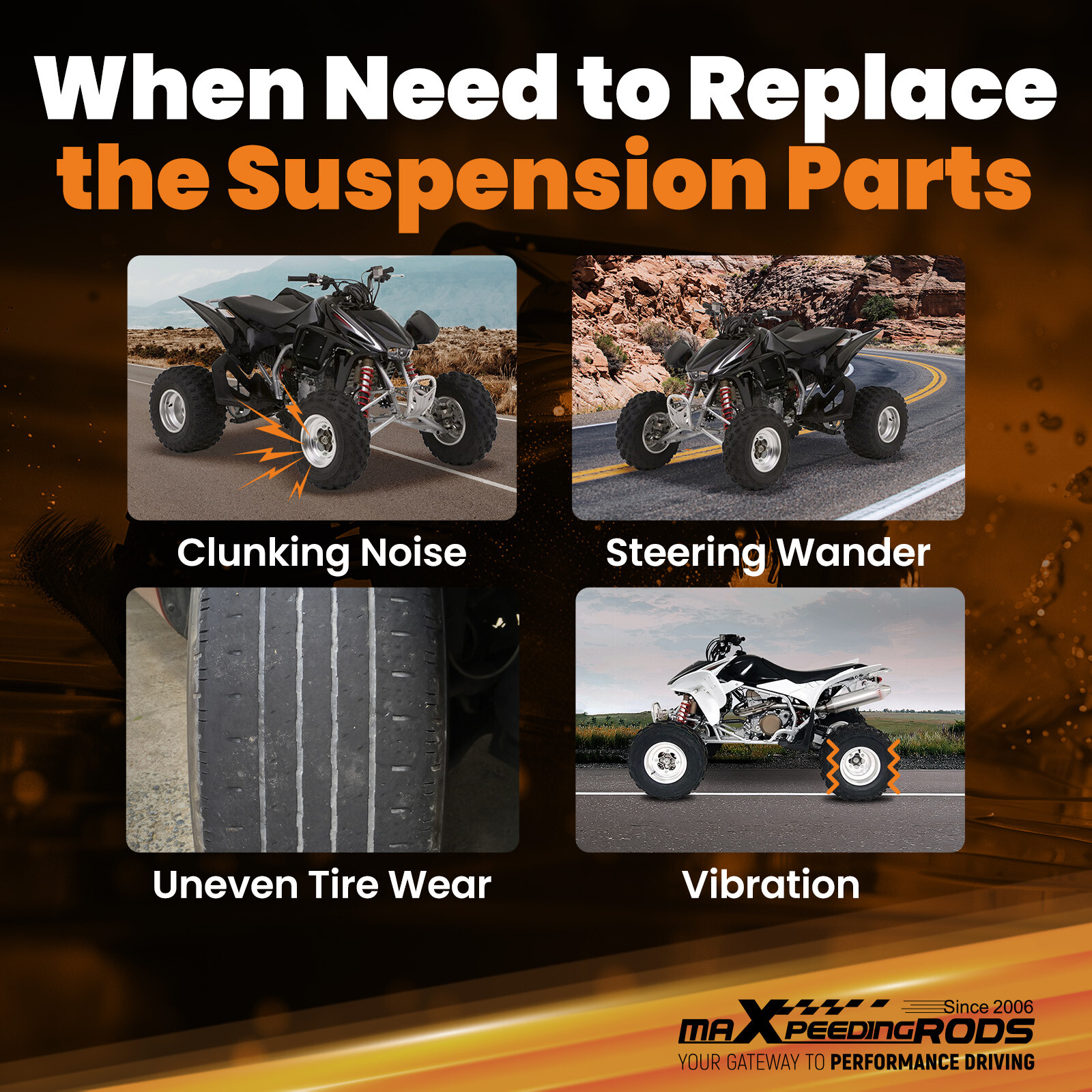 Fully Adjustable A-Arms +2.5 +1 for Honda TRX 450R TRX450R All Year Sportrax 450