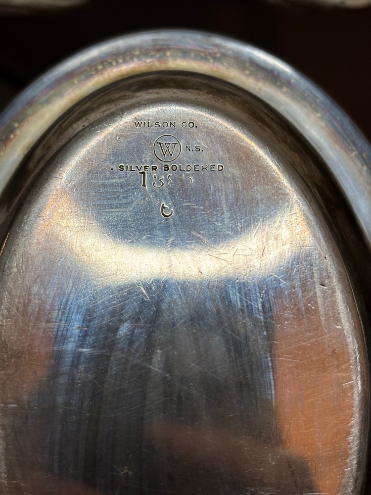 Small 6.25 Oval Dish by Wilson Co. - Silver Soldered Nickel Silver