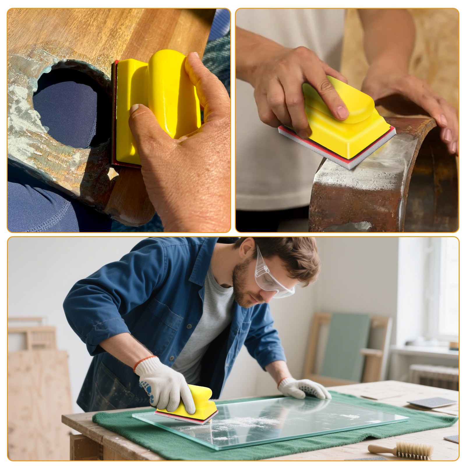 24pcs 180-3000 Grit Sanding Sponge Foam Pads Wet Dry Sandpaper + Sander Block