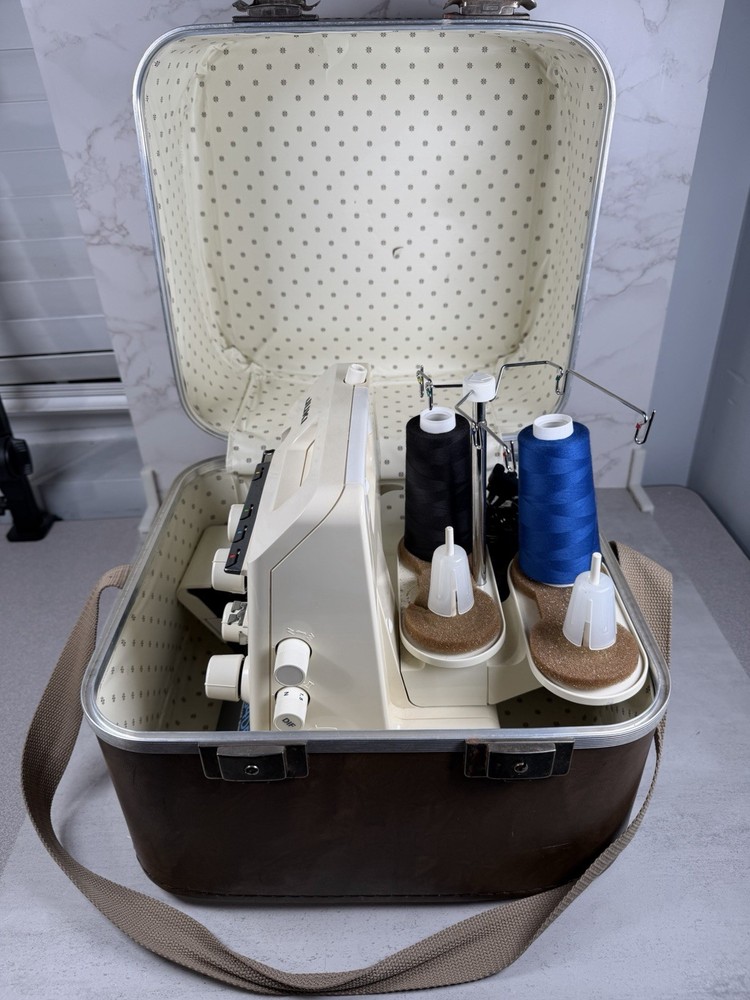 Juki Sewing Machine Model MO-634D Japan Tested Working With Case