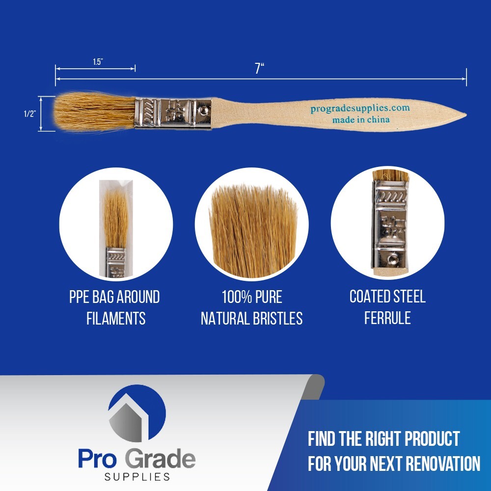 36 Pk- 1/2 inch Chip Paint Brushes for Paint, Stains,Varnishes,Glues,Gesso