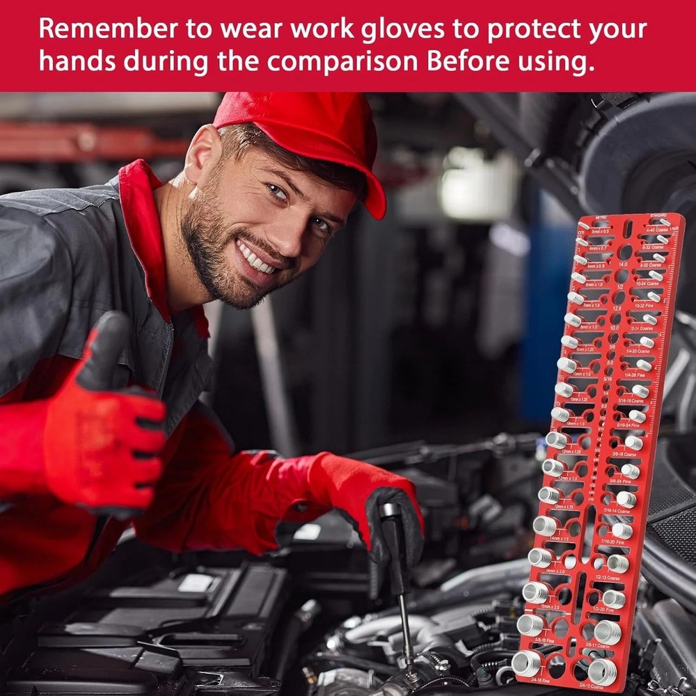 Thread Checker - 55 Nut & Bolt Thread Checker, Bolt Size and Thread Gauge 19 Sta