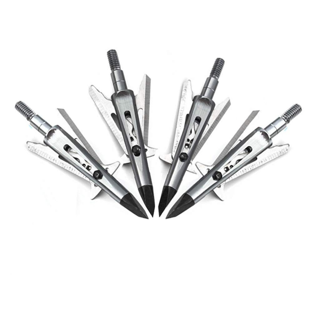Chisel Tip 2 Blade Broadhead, 100 Grain Deploying Archery Mechanical Broadhea...