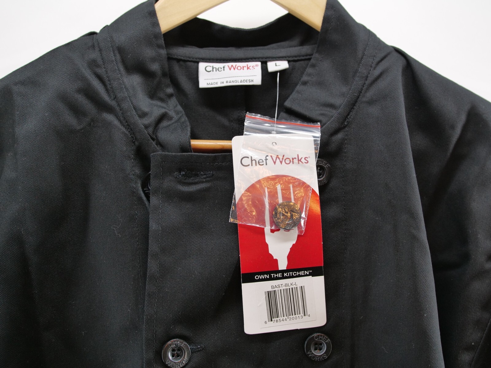 Chef Works Men's Chef Cook Coat - Black - Size L and XL