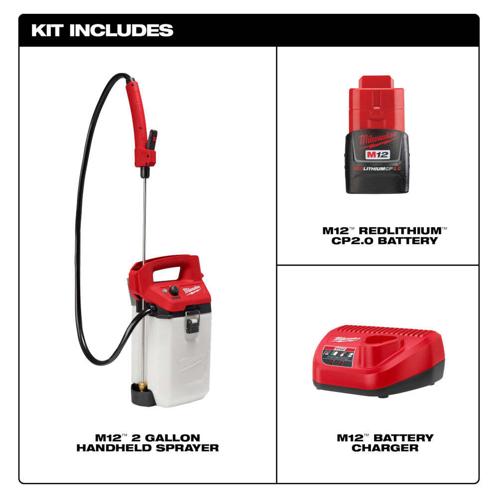 Milwaukee 2528-21G2 12V M12 2 Gallon Handheld Sprayer Kit