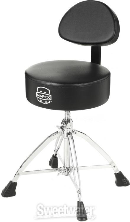 Mapex Round Top Double-braced Drum Throne with Backrest