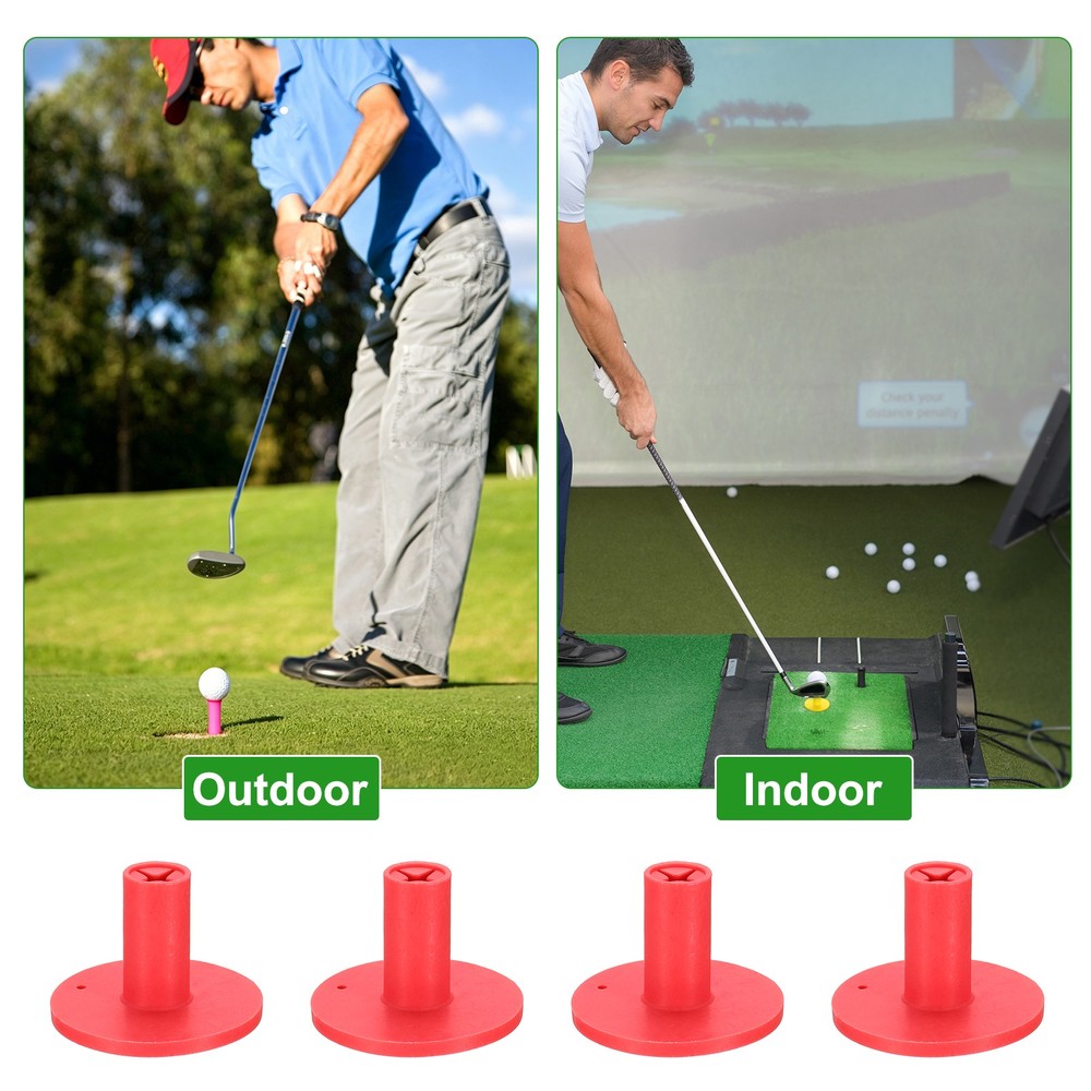 Rubber Golf Tee, 1.5Inch 8Pcs Golf Practice Tees Training Driving Range, Red