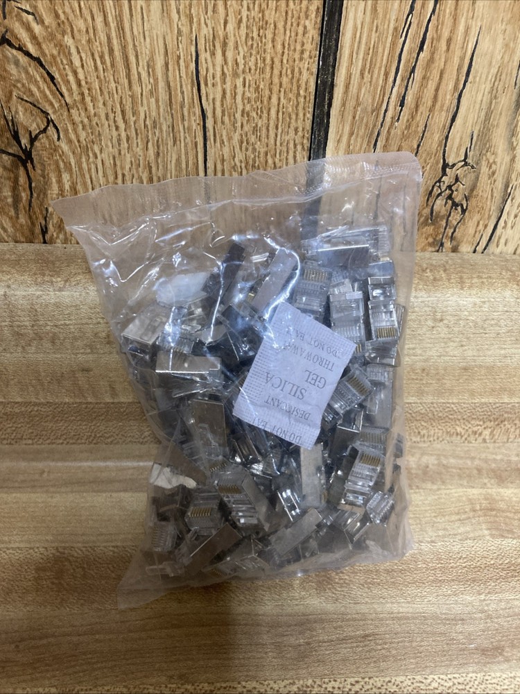 New Monoprice Shielded Cat5 Plug For Round Solid/Stranded Cable | 100 Pieces
