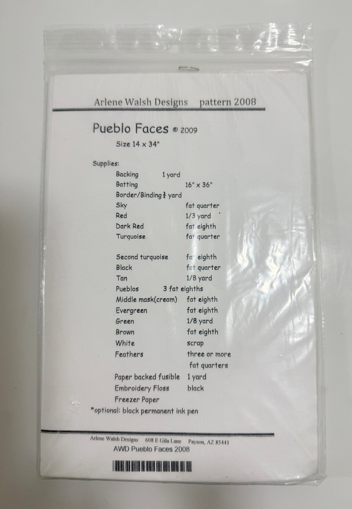 Pueblo Faces by Arlene Walsh Designs Pattern 2008