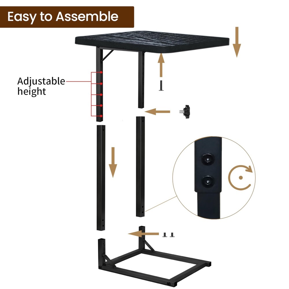 Premium Adjustable C Shaped End Table, Mini Side Tables for Couch and Sofa, S...