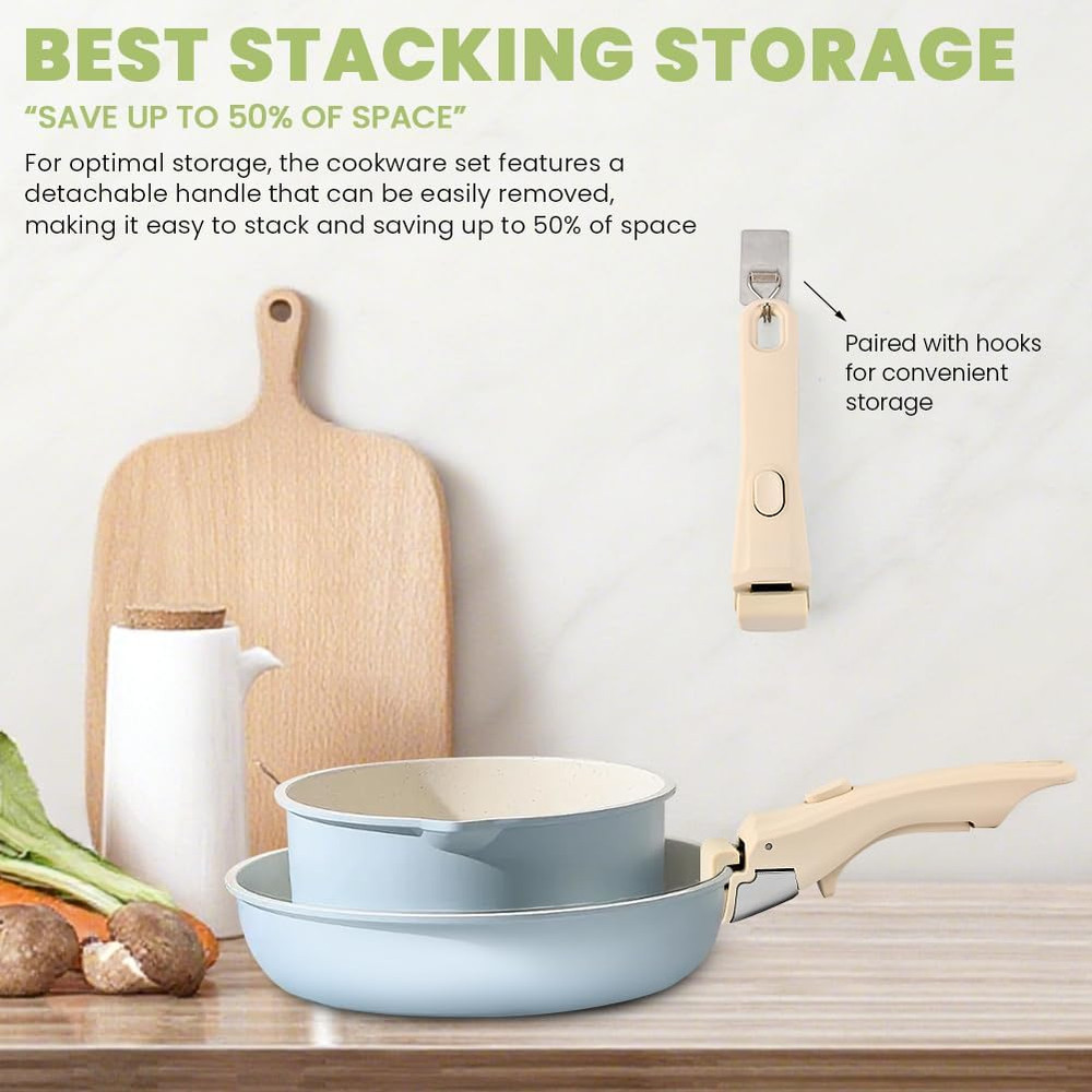 Beige Universal Removable Pot Handle for All Cookware Replacement