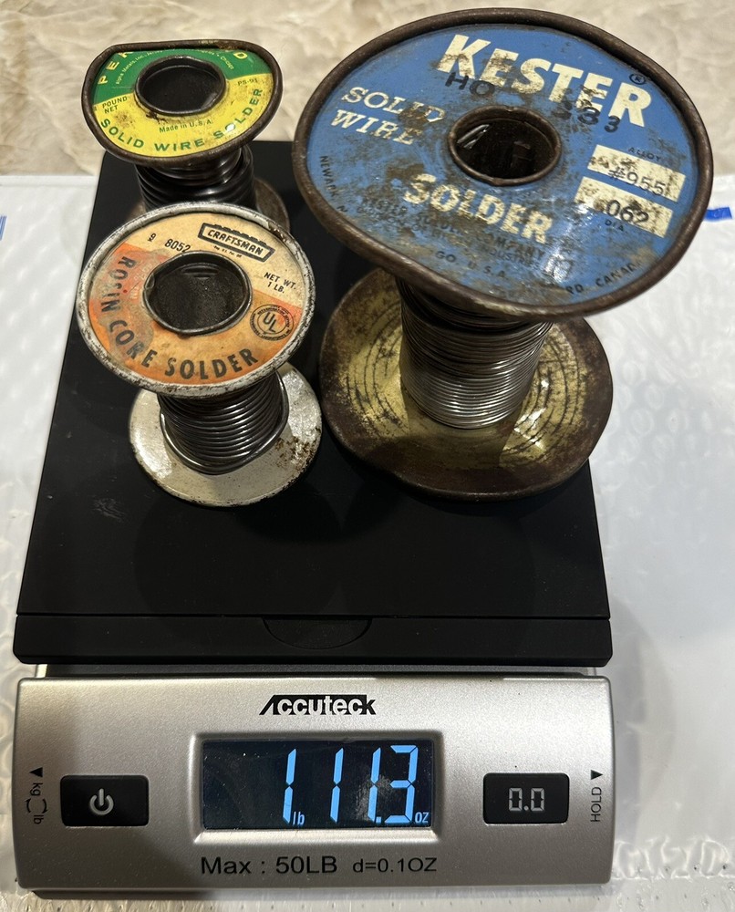 3 Open Spools Solid Wire Solder