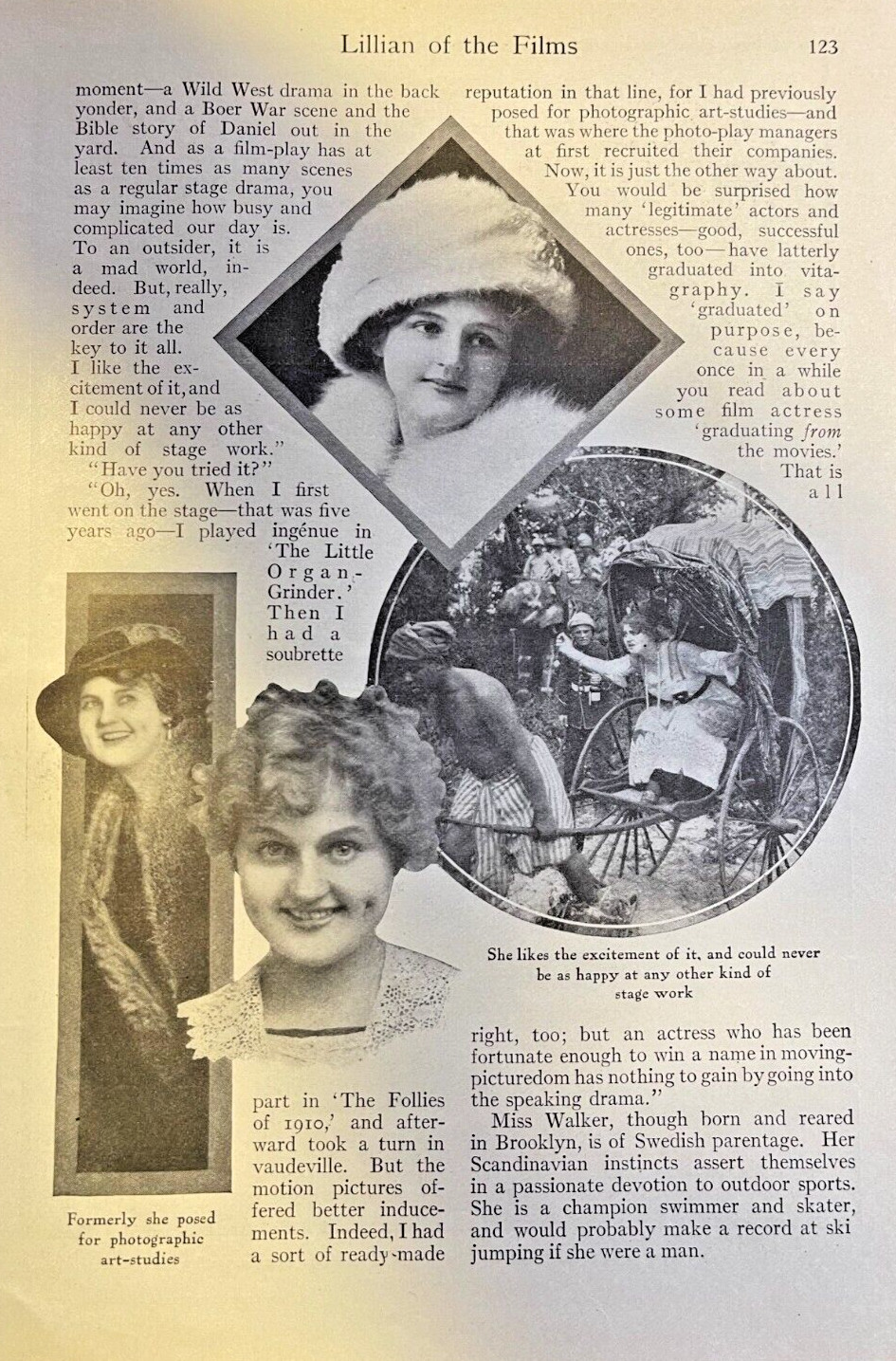1913 Actress Lillian Walker illustrated