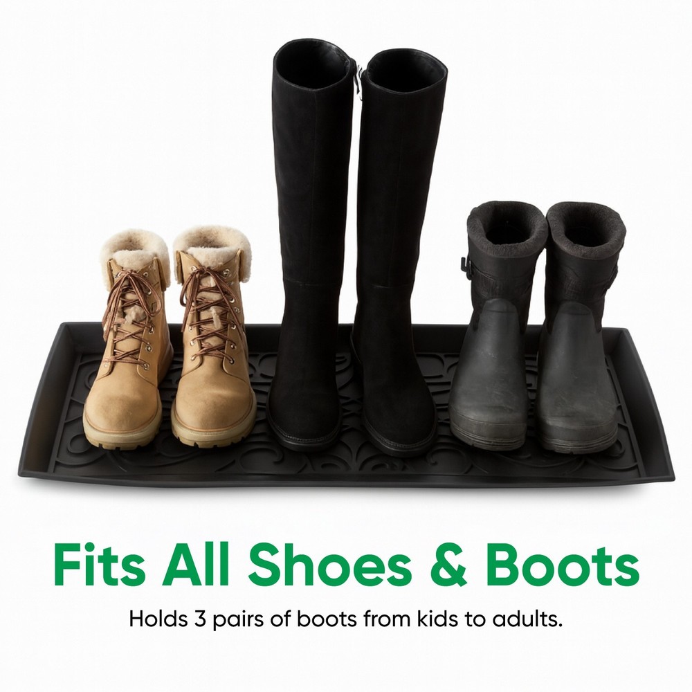 Superio Shoe & Boot Tray with Scraper, Floor Protection and Multipurpose