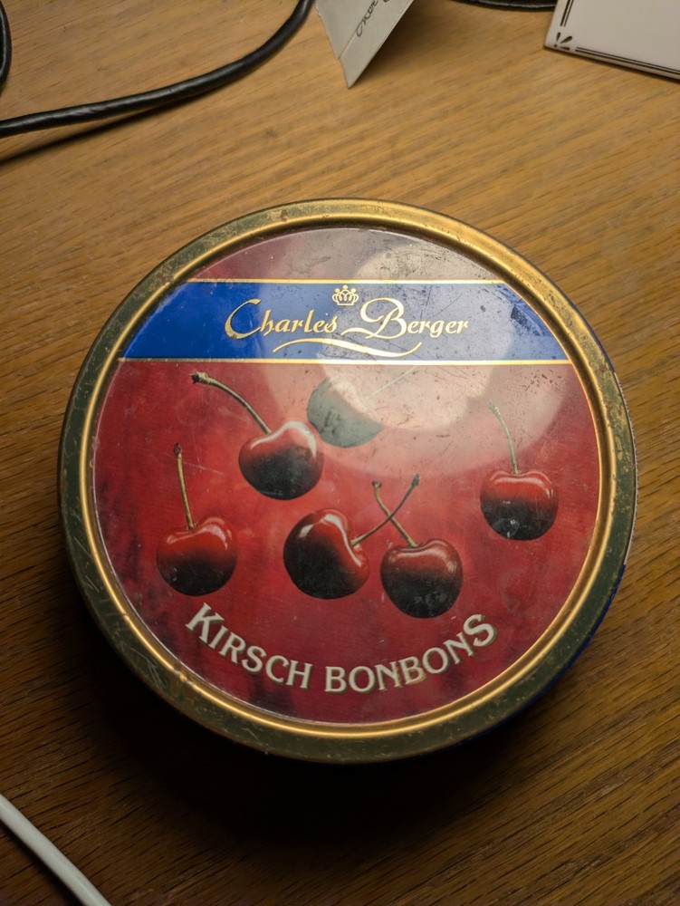Kirsch Bonbons Tin Can - German - Empty - 1998