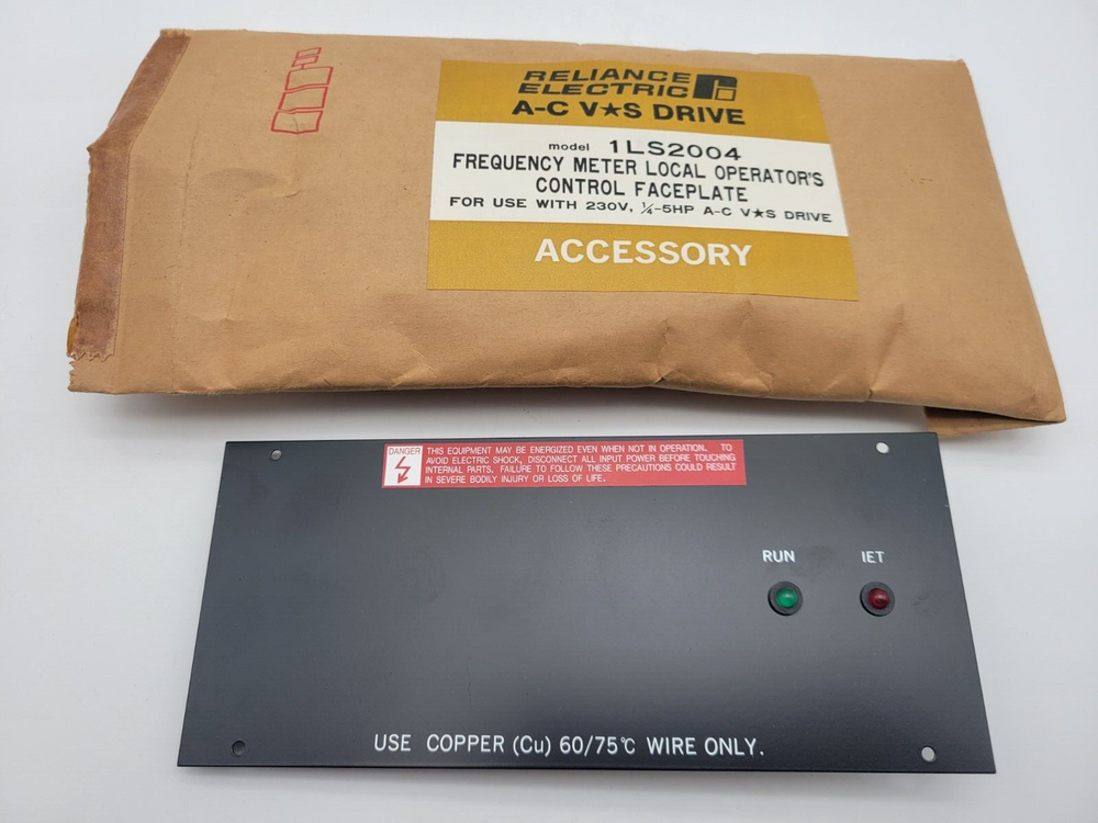 Reliance 1LS2004 RUN IET Panel Plate Indicator Light Assembly Frequency Meter