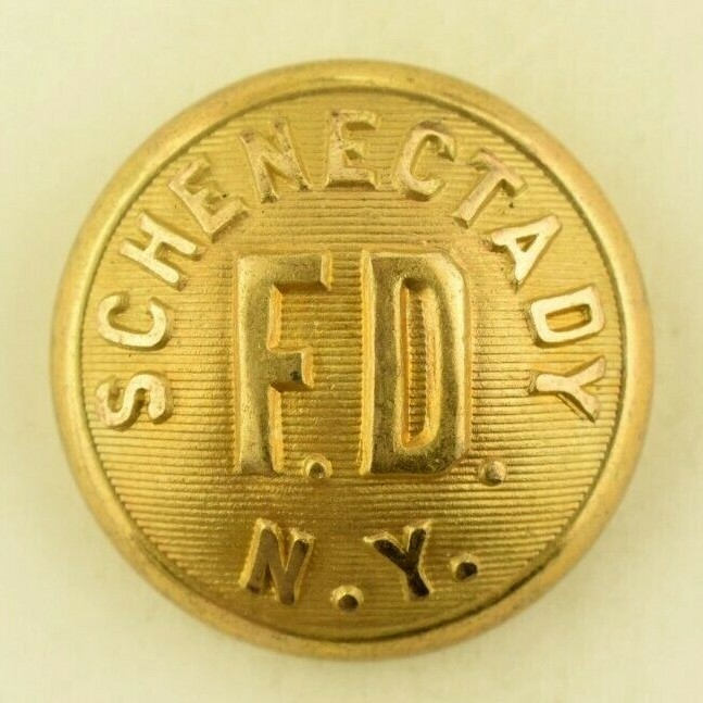 1890s Schenectady Fire Department Coat Button Original B13