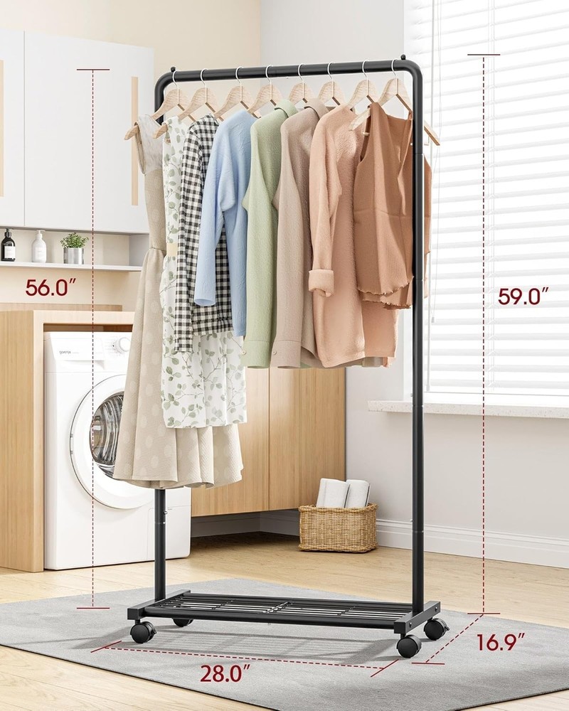 Multi-Functional Garment Rack with Easy Assembly & 82 lb Capacity in Black