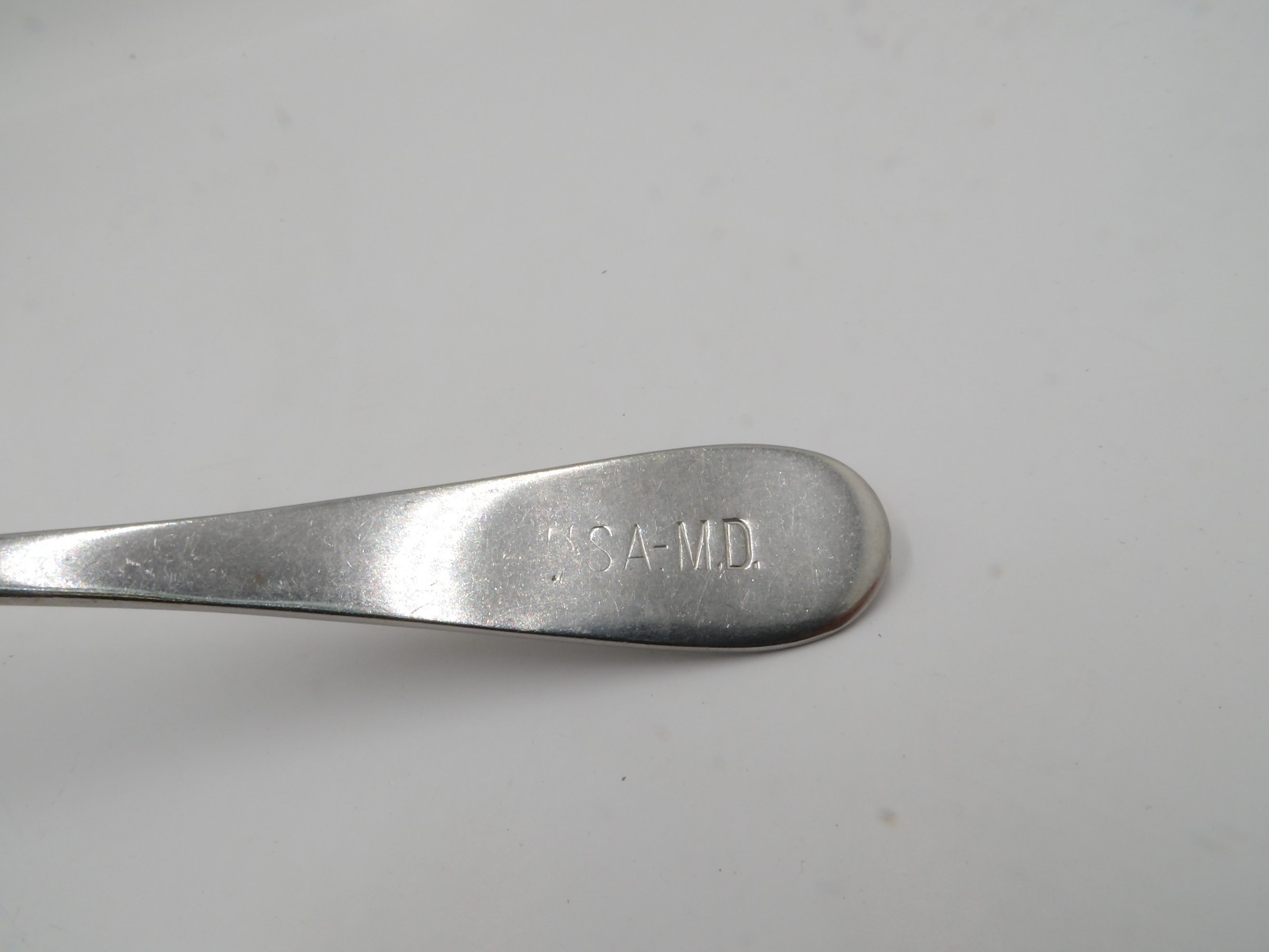 Vintage WW2 Mess Hall Spoon Stainless USA-MD Military Issue Modernaire 8 1/4 In