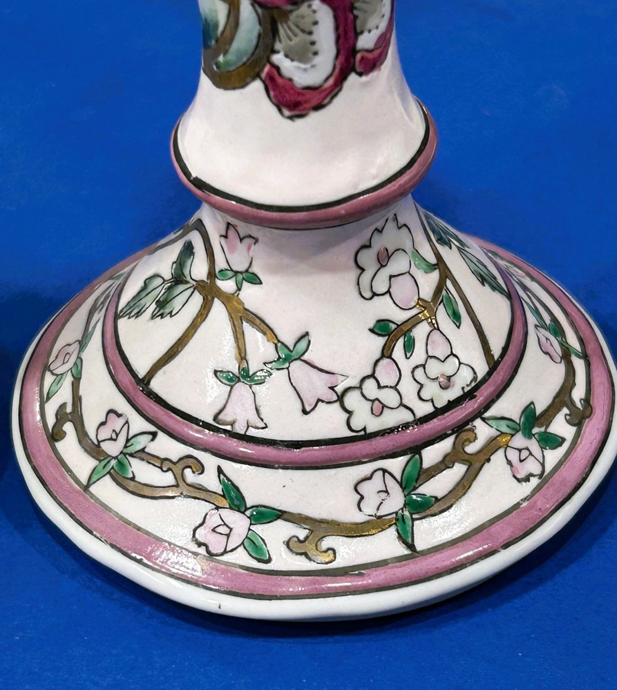 Candlestick Holders Porcelain Embossed 7"