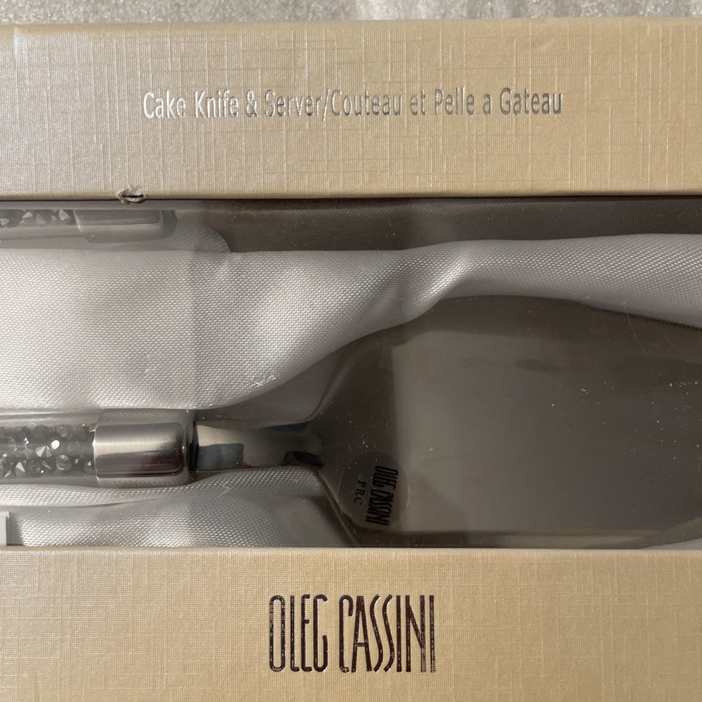 Crystal Oleg Cassini Cake Knife And Server Set