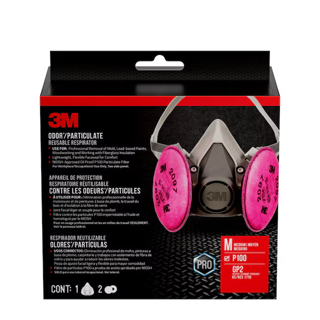 3M White P100 Medium Multi-Purpose Half Face Respirator