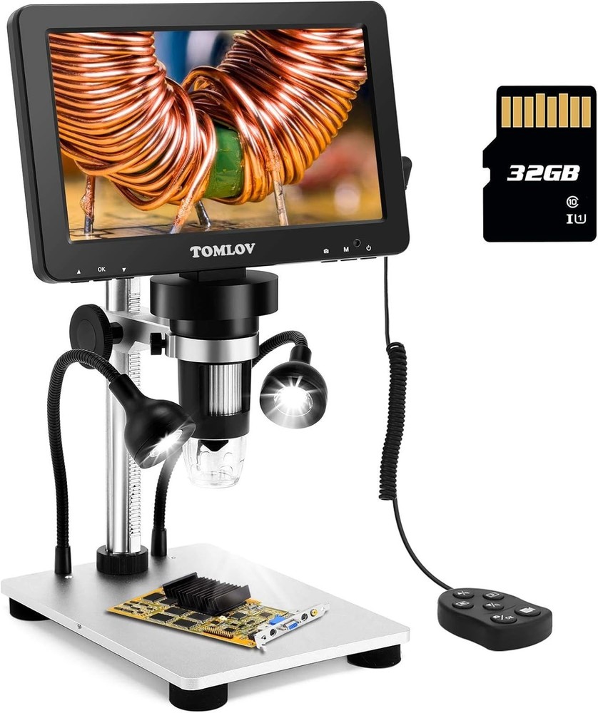DM9 Dual-Purpose Microscope: 12MP Camera & LED Lights - Perfect for Learning
