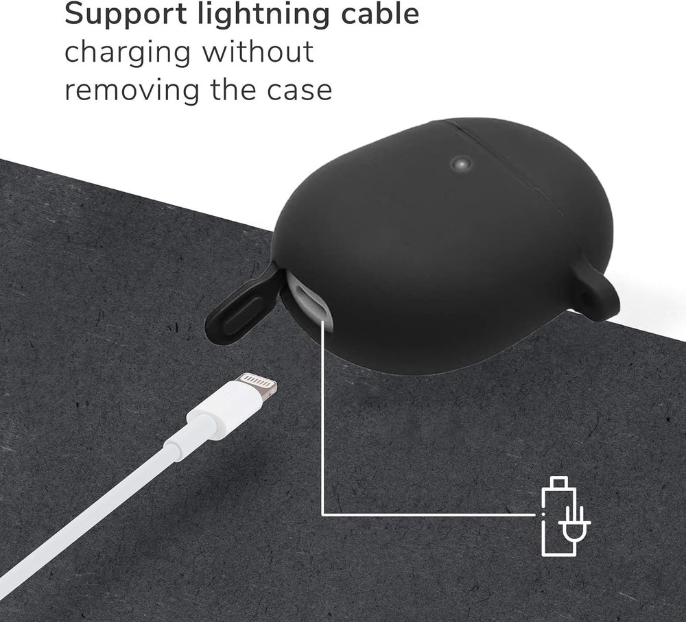 Sleek Black Shockproof Case for Google Pixel Buds Pro & Pro 2 with Cleaning Kit