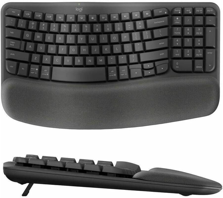 Logitech - Wave Keys MK670 Combo Ergonomic Wireless Keyboard and Mouse