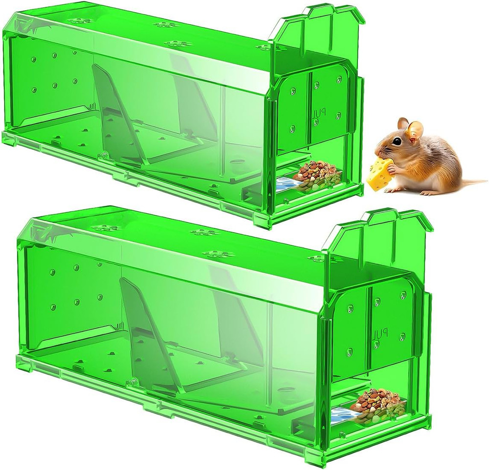 Mouse Traps Indoor for Home, Catch and Release, 2 Pack Large Size Live Mouse ...
