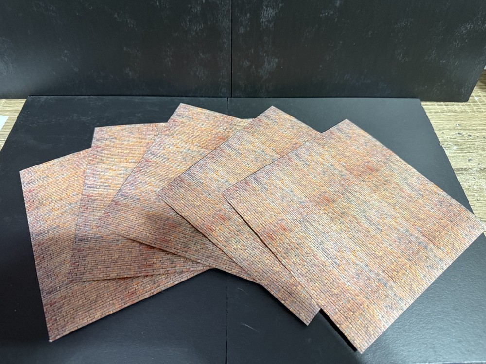 G Scale Brick Model Train Scenery Sheets –5 Seamless 6"x6" Light Calico