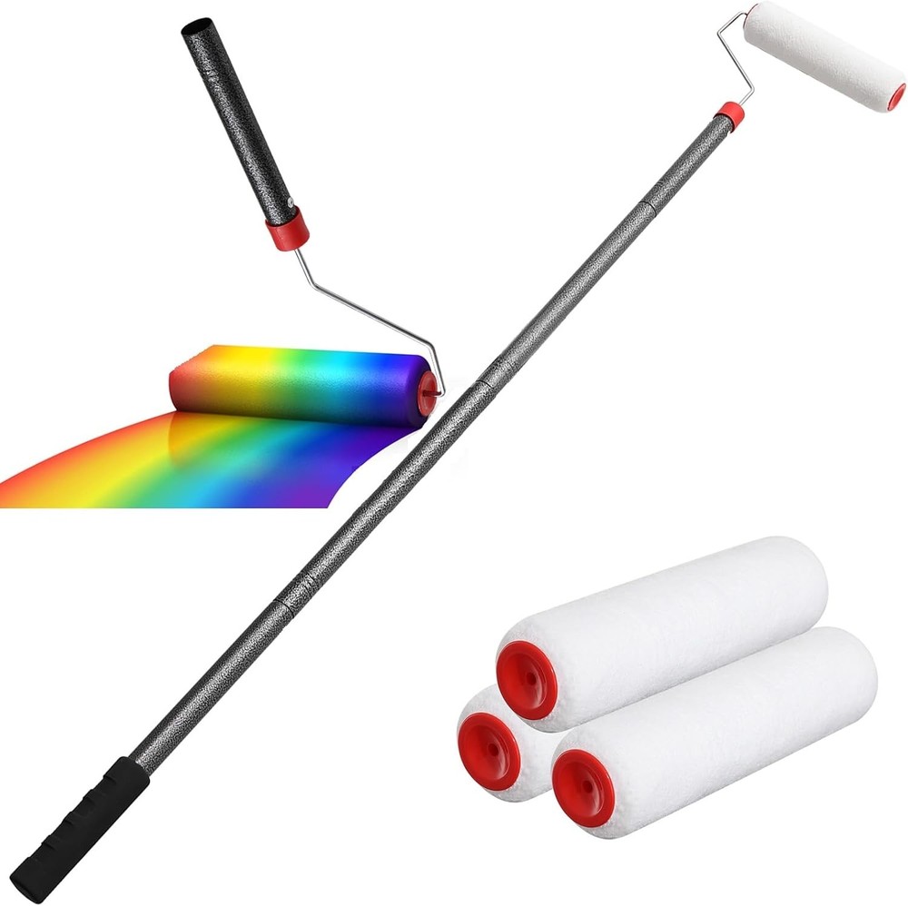 Paint Roller Brush Kit, 6 FT Paint Roller Extension Poles Multi-Function