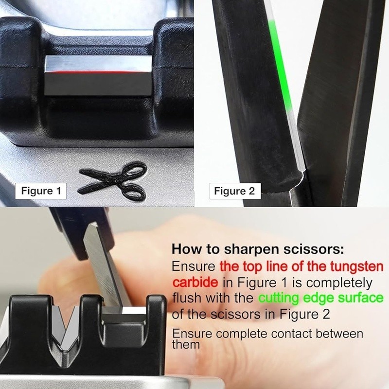 3-Stage Knife Sharpener W/ Strong Suction Base & User-Friendly Design Scissors