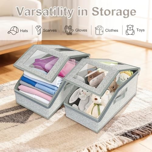 Hat Organizer for Baseball Caps, 2-Pack Clear PVC Window Baseball Cap