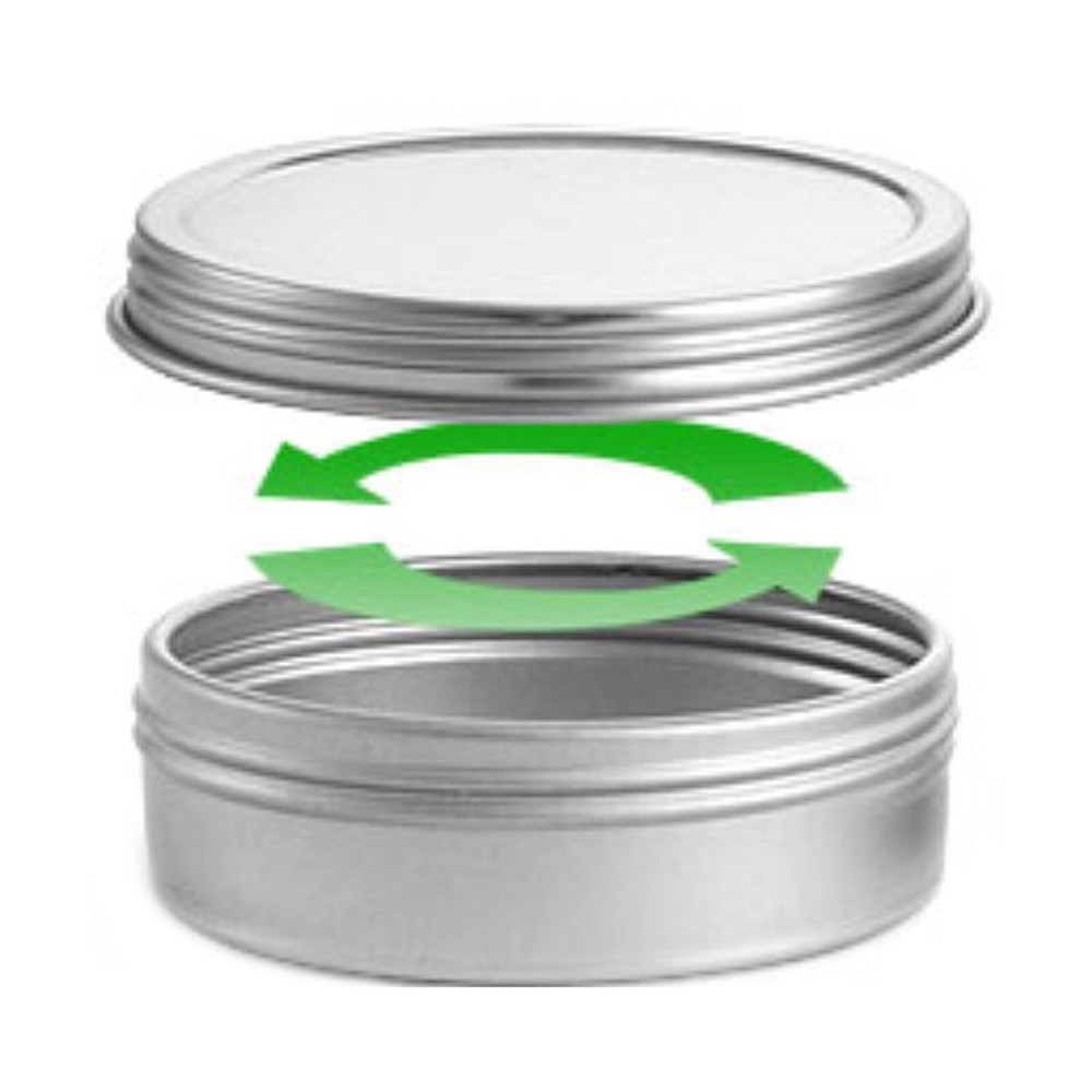 Flat Tin Container with Screwtop Cover, 1/2 oz