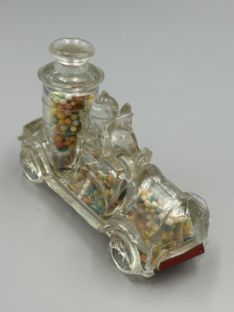 1920s FIRE ENGINE Large Boiler GLASS CANDY CONTAINER Antique A&E 220