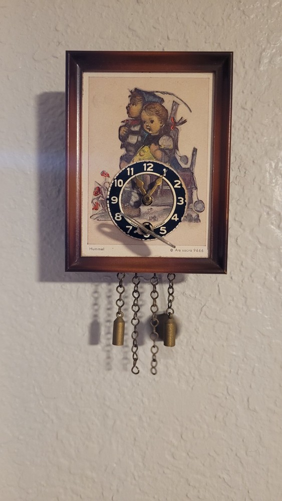 Hummel Mini Pendulum Clock West Germany Box Key Pendulum Vintage Working