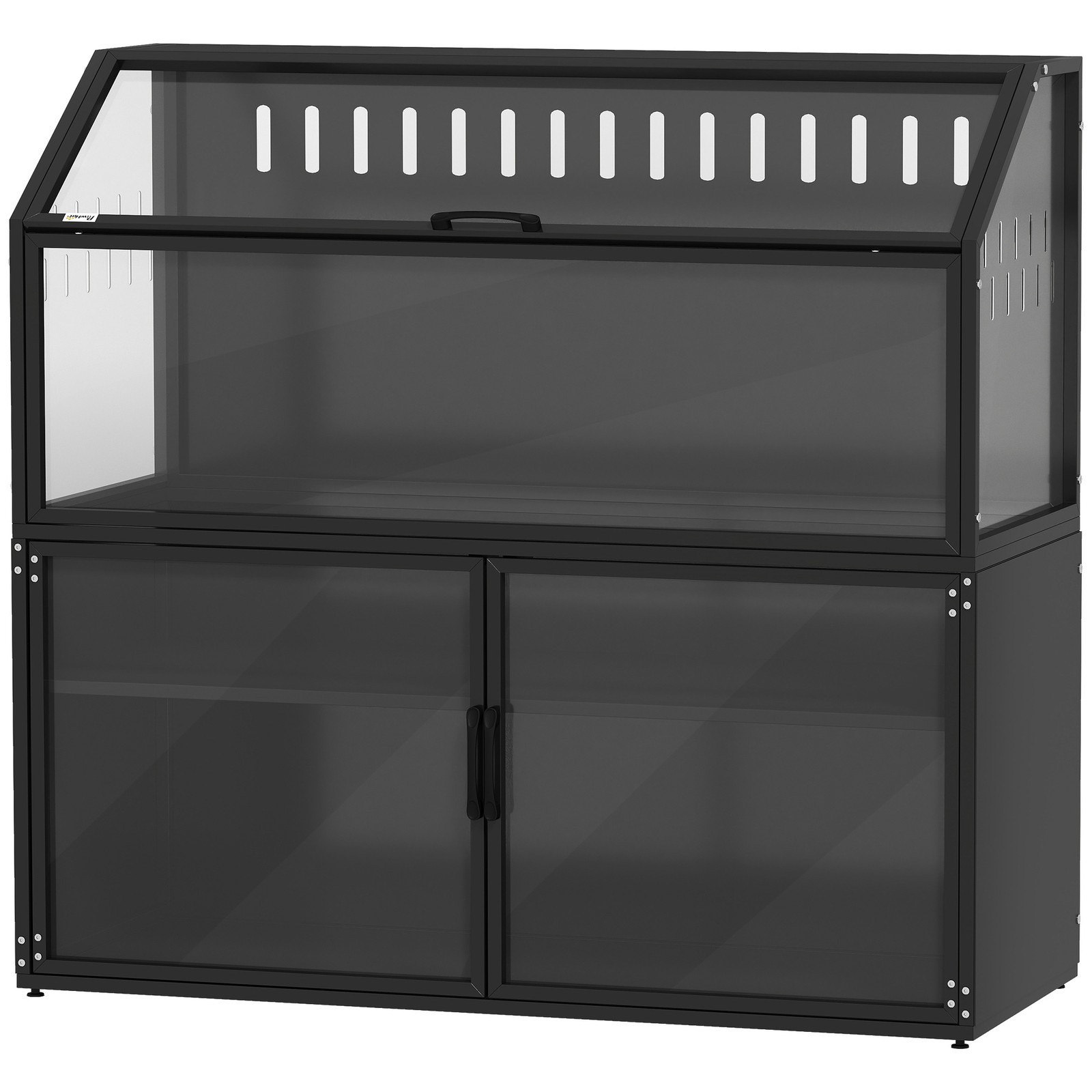 Hamster Cage with Storage Cabinet, Small Animal Cage with Acrylic Panels