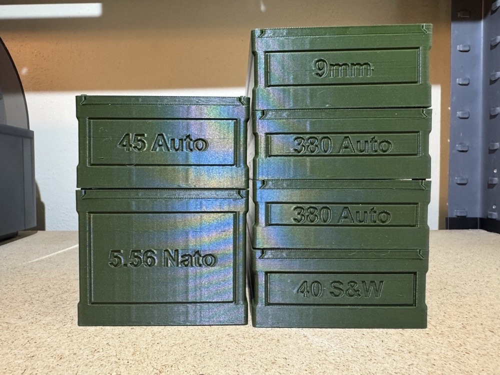 3D Printed Ammo Boxes 40 , 50, and 200 Round Boxes