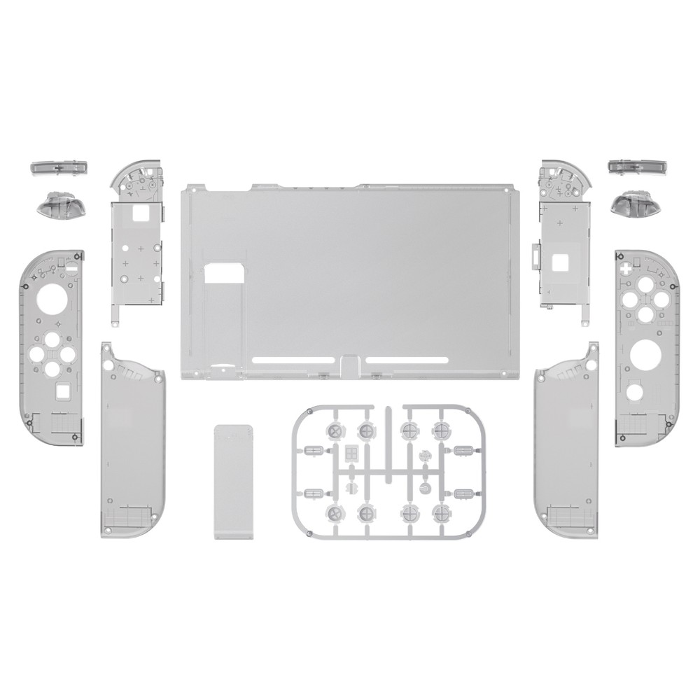 Clear Black Console Back Plate Controller Housing Shell Set for Nintendo Switch