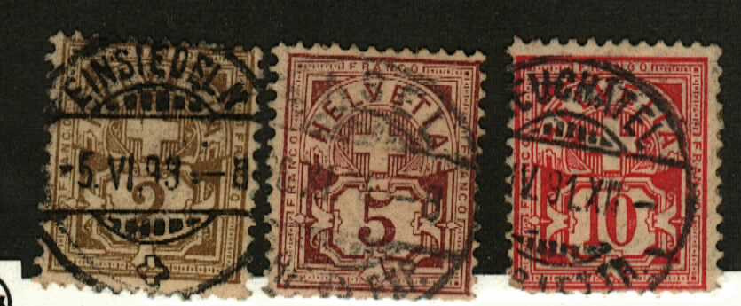 Switzerland #69, 71, 73 used