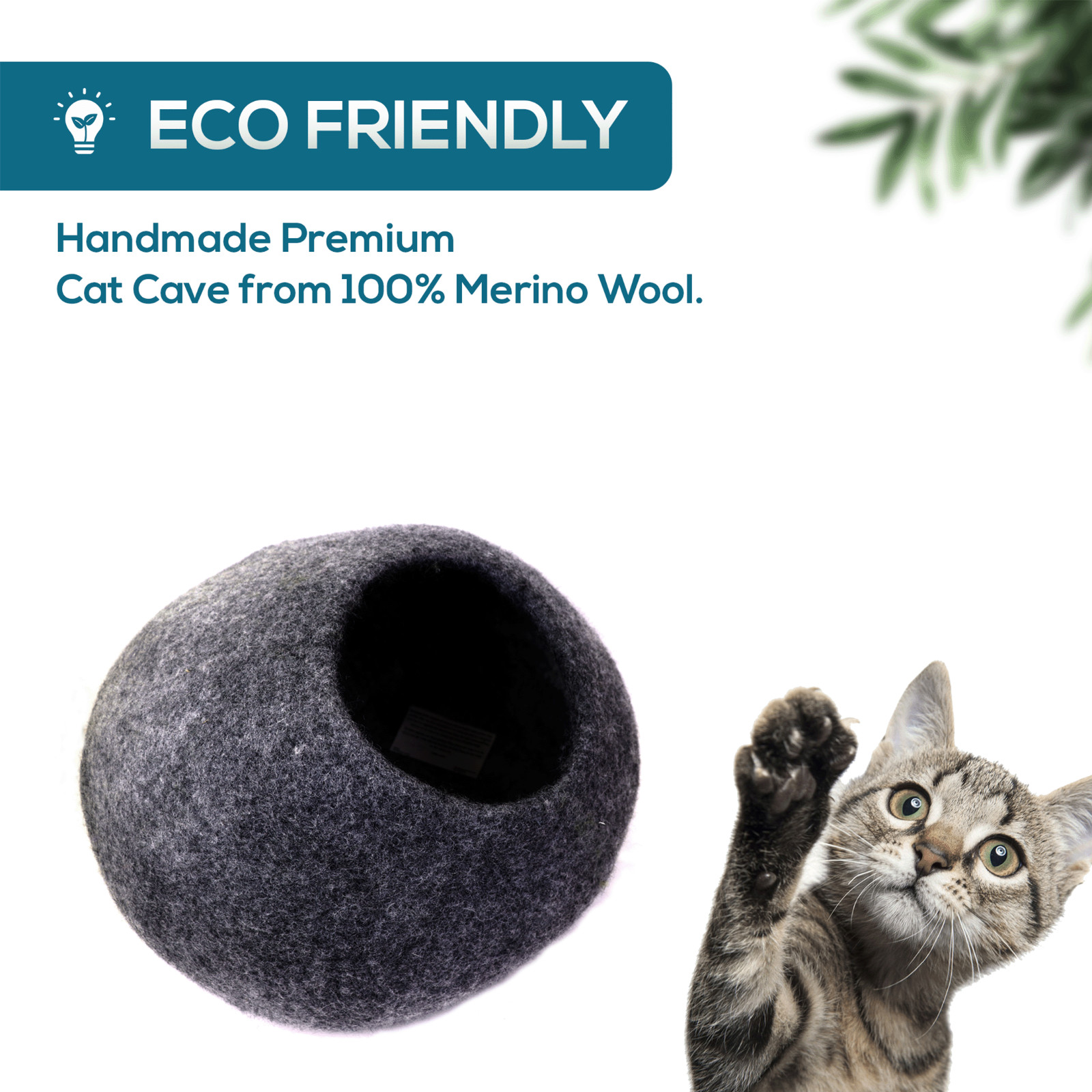 Lamatar1 Felt Cat Cave Comfortable Cozy Cat Home For Pet Handmade In Nepal