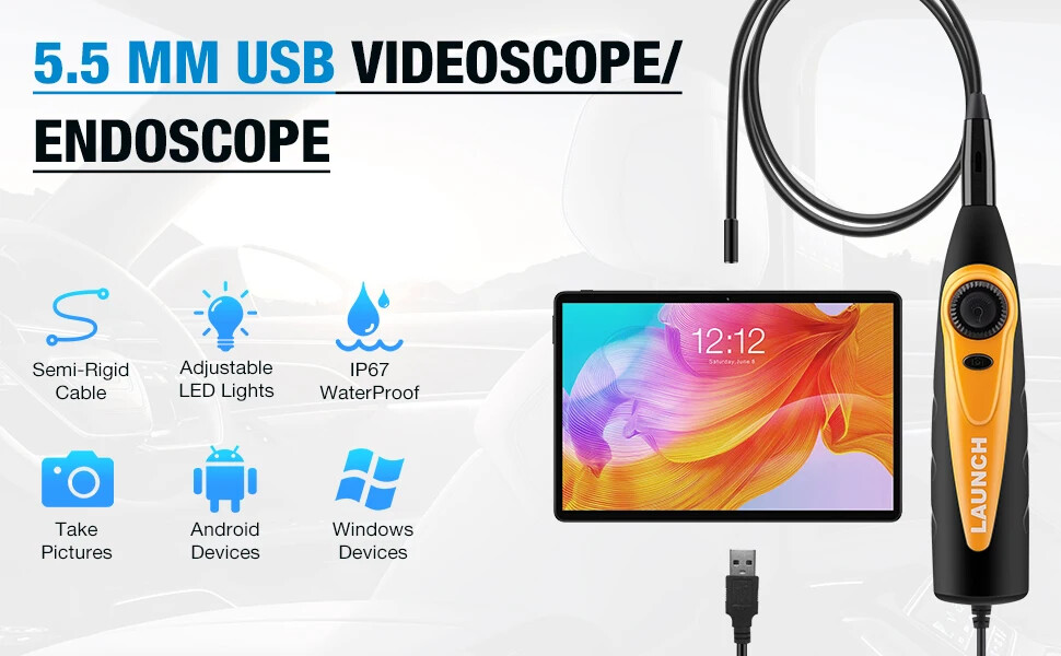 For X431 V VX431 OBD2 Scanner Video Scope Digital Inspection Camera Tool
