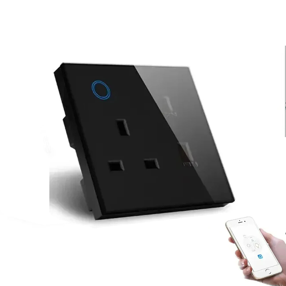 Melery 15A Smart WiFi Dual UK Socket USB Type-C Touch Control Switch Google Home
