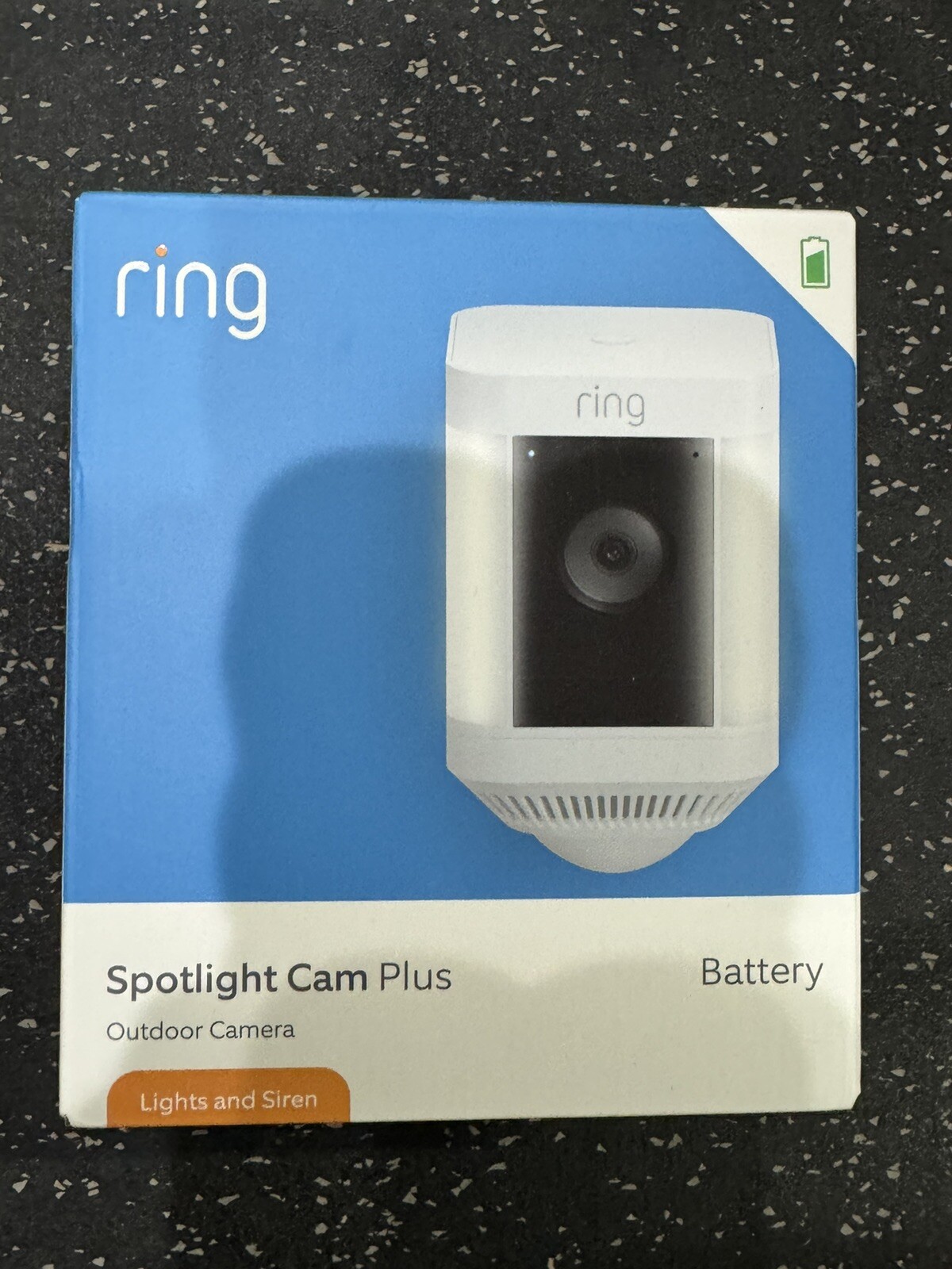 Ring Spotlight Cam Plus Battery Powered Outdoor Camera Lights and Siren White
