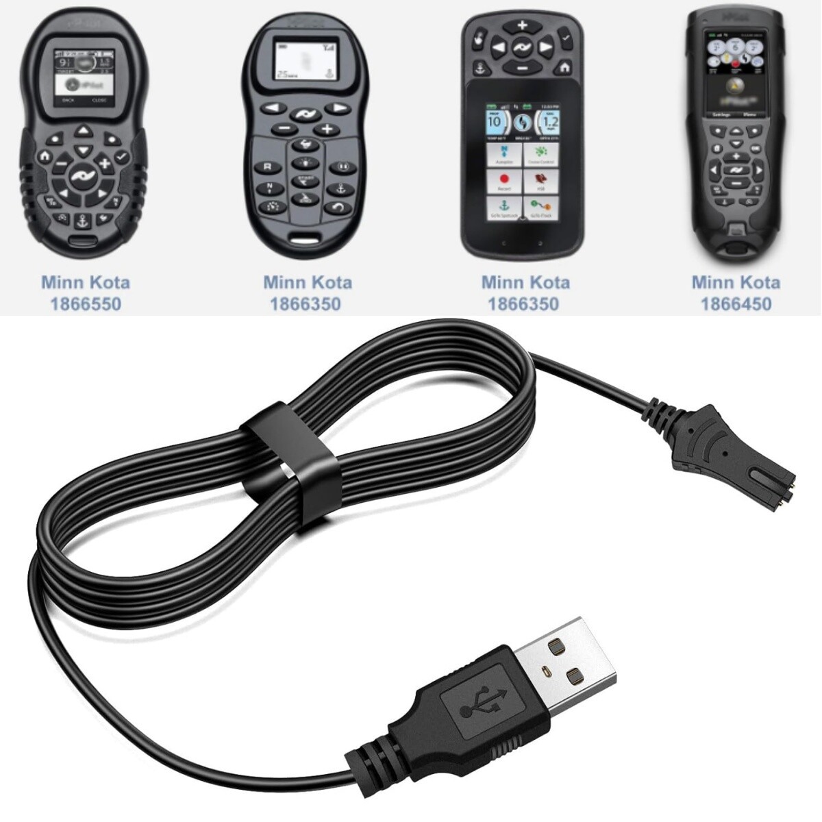 for Minn Kota i-Pilot Link Remote Control USB Charger Charging Cable 1866460