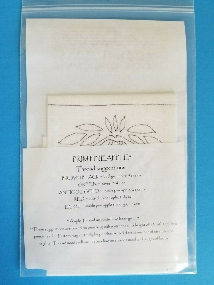 The Old Tattered Flag Punch Needle pattern ~ Prim Pineapple - Buttermold series